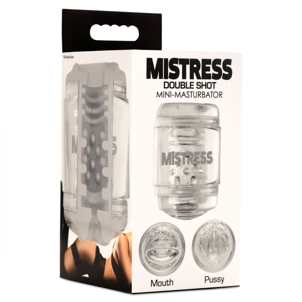 Mistress Double Shot Mouth and Pussy Stroker - Clear – Extreme Toyz