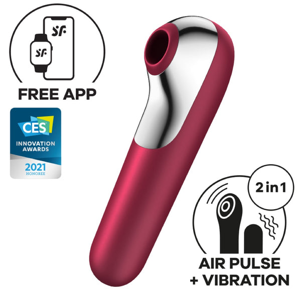 Dual Love Connect App Air Pulse Stimulator - Pink