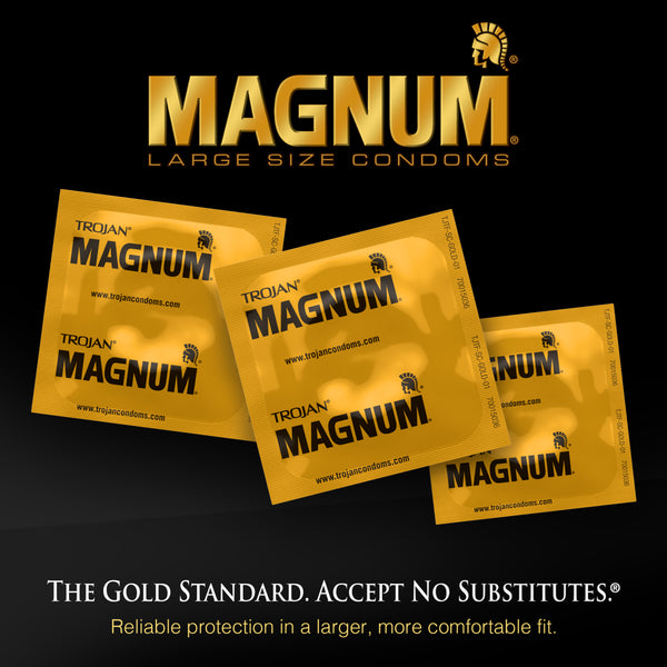 Magnum Large Size Gold Collection Lubricated Condoms - 3 Pack