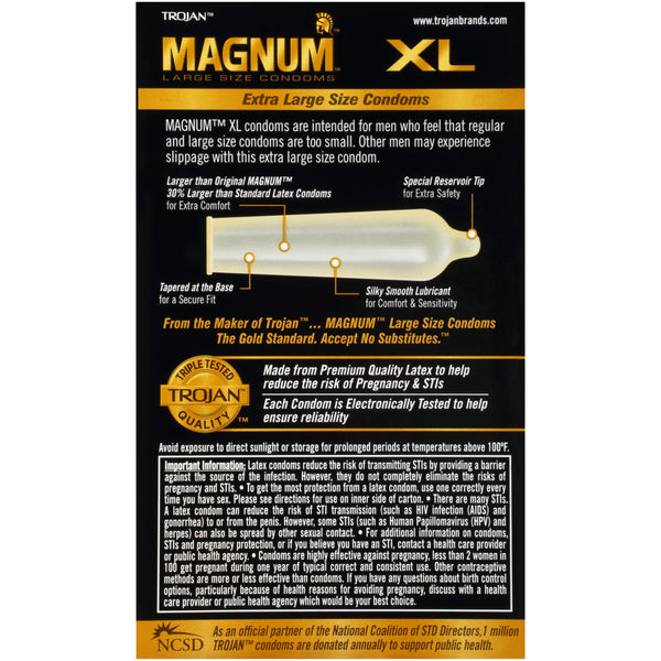 Magnum XL Lubricated Condoms - 12 Pack
