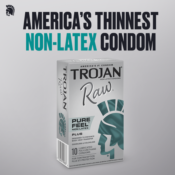 Raw Pure-Feel Non-Latex Lubricated Condoms - 10 Pack