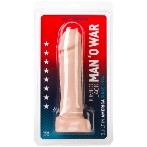 Doc Johnson Classic 10" Jumbo Jack Man O' War - Cream - Extreme Toyz Singapore - https://extremetoyz.com.sg - Sex Toys and Lingerie Online Store - Bondage Gear / Vibrators / Electrosex Toys / Wireless Remote Control Vibes / Sexy Lingerie and Role Play / BDSM / Dungeon Furnitures / Dildos and Strap Ons &nbsp;/ Anal and Prostate Massagers / Anal Douche and Cleaning Aide / Delay Sprays and Gels / Lubricants and more...