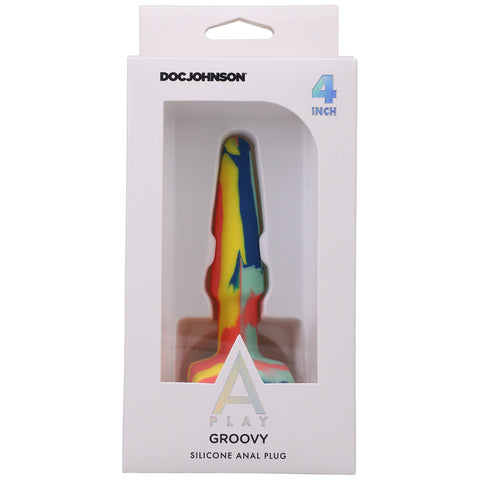 Doc Johnson A-Play Groovy Sunrise Silicone Anal Plug - 4 inch - Extreme Toyz Singapore - https://extremetoyz.com.sg - Sex Toys and Lingerie Online Store - Bondage Gear / Vibrators / Electrosex Toys / Wireless Remote Control Vibes / Sexy Lingerie and Role Play / BDSM / Dungeon Furnitures / Dildos and Strap Ons &nbsp;/ Anal and Prostate Massagers / Anal Douche and Cleaning Aide / Delay Sprays and Gels / Lubricants and more...