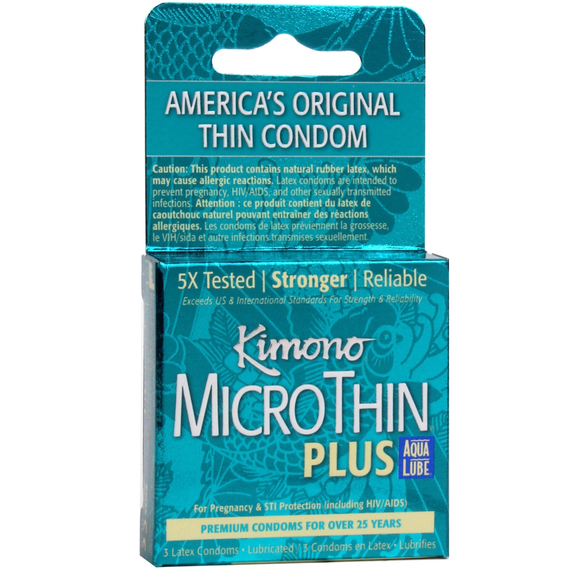 Microthin Plus Aqua Lube Lubricated Condoms - 3 Pack