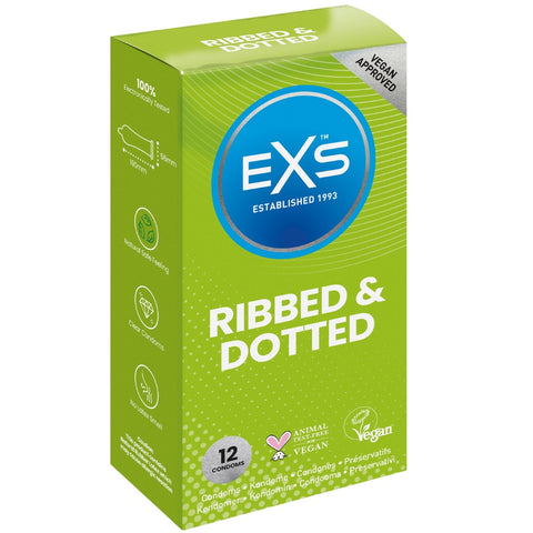 EXS Comfy Fit Ribbed & Dotted Condoms - 12 Pack - Extreme Toyz Singapore - https://extremetoyz.com.sg - Sex Toys and Lingerie Online Store - Bondage Gear / Vibrators / Electrosex Toys / Wireless Remote Control Vibes / Sexy Lingerie and Role Play / BDSM / Dungeon Furnitures / Dildos and Strap Ons  / Anal and Prostate Massagers / Anal Douche and Cleaning Aide / Delay Sprays and Gels / Lubricants and more...