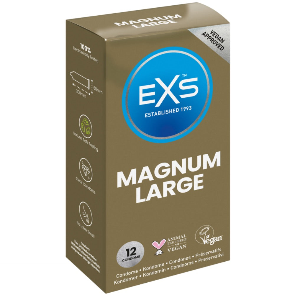 EXS Magnum Large Condoms - 12 Pack - Extreme Toyz Singapore - https://extremetoyz.com.sg - Sex Toys and Lingerie Online Store - Bondage Gear / Vibrators / Electrosex Toys / Wireless Remote Control Vibes / Sexy Lingerie and Role Play / BDSM / Dungeon Furnitures / Dildos and Strap Ons  / Anal and Prostate Massagers / Anal Douche and Cleaning Aide / Delay Sprays and Gels / Lubricants and more...