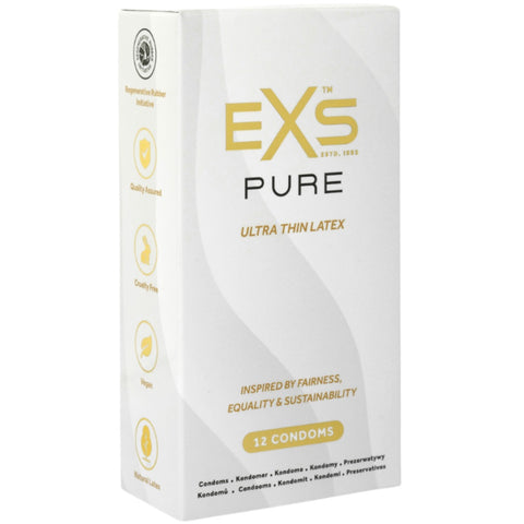 EXS Pure Ultra Thin Latex Condoms - 12 Pack - Extreme Toyz Singapore - https://extremetoyz.com.sg - Sex Toys and Lingerie Online Store - Bondage Gear / Vibrators / Electrosex Toys / Wireless Remote Control Vibes / Sexy Lingerie and Role Play / BDSM / Dungeon Furnitures / Dildos and Strap Ons  / Anal and Prostate Massagers / Anal Douche and Cleaning Aide / Delay Sprays and Gels / Lubricants and more...
