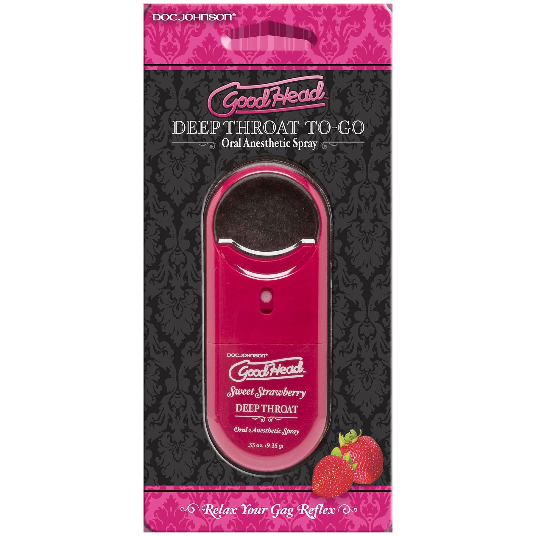 Doc Johnson GoodHead To-Go Deep Throat Sweet Strawberry Oral Anesthetic Spray - Extreme Toyz Singapore - https://extremetoyz.com.sg - Sex Toys and Lingerie Online Store - Bondage Gear / Vibrators / Electrosex Toys / Wireless Remote Control Vibes / Sexy Lingerie and Role Play / BDSM / Dungeon Furnitures / Dildos and Strap Ons &nbsp;/ Anal and Prostate Massagers / Anal Douche and Cleaning Aide / Delay Sprays and Gels / Lubricants and more...