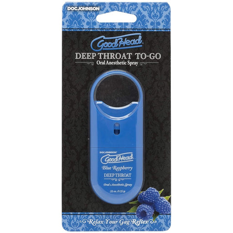 Doc Johnson GoodHead To-Go Deep Throat Blue Raspberry Oral Anesthetic Spray - Extreme Toyz Singapore - https://extremetoyz.com.sg - Sex Toys and Lingerie Online Store - Bondage Gear / Vibrators / Electrosex Toys / Wireless Remote Control Vibes / Sexy Lingerie and Role Play / BDSM / Dungeon Furnitures / Dildos and Strap Ons &nbsp;/ Anal and Prostate Massagers / Anal Douche and Cleaning Aide / Delay Sprays and Gels / Lubricants and more...