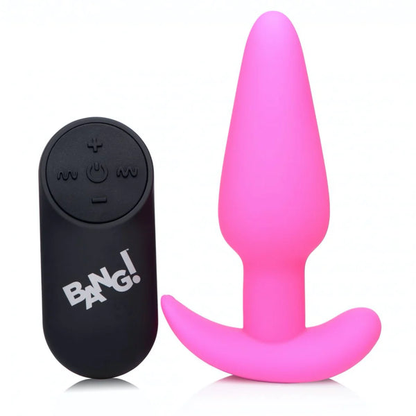 Remote Control 21X Vibrating Silicone Butt Plug - Pink