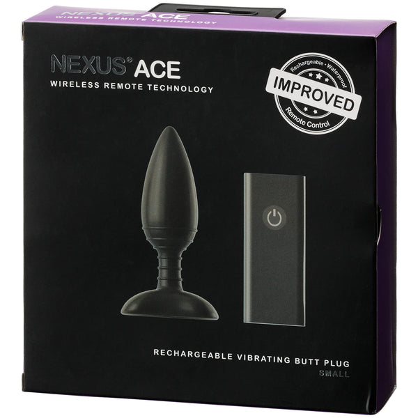 Ace Remote Control Rechargeable Vibrating Butt Plug - Small