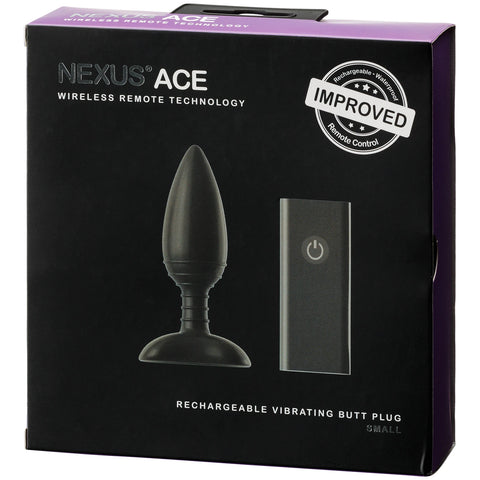 Ace Remote Control Rechargeable Vibrating Butt Plug - Small