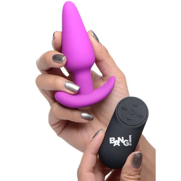 Remote Control 21X Vibrating Silicone Butt Plug - Purple