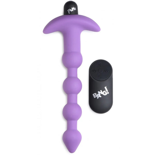 Remote Control Vibrating Silicone Anal Beads - Purple