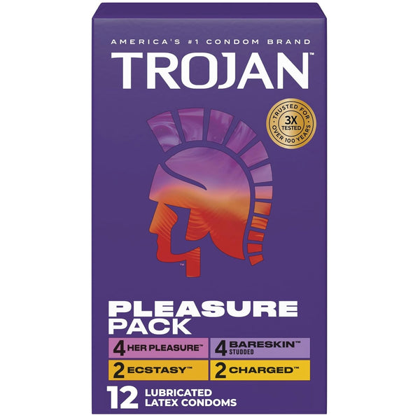 Pleasure Pack Lubricated Condoms - 12 Pack