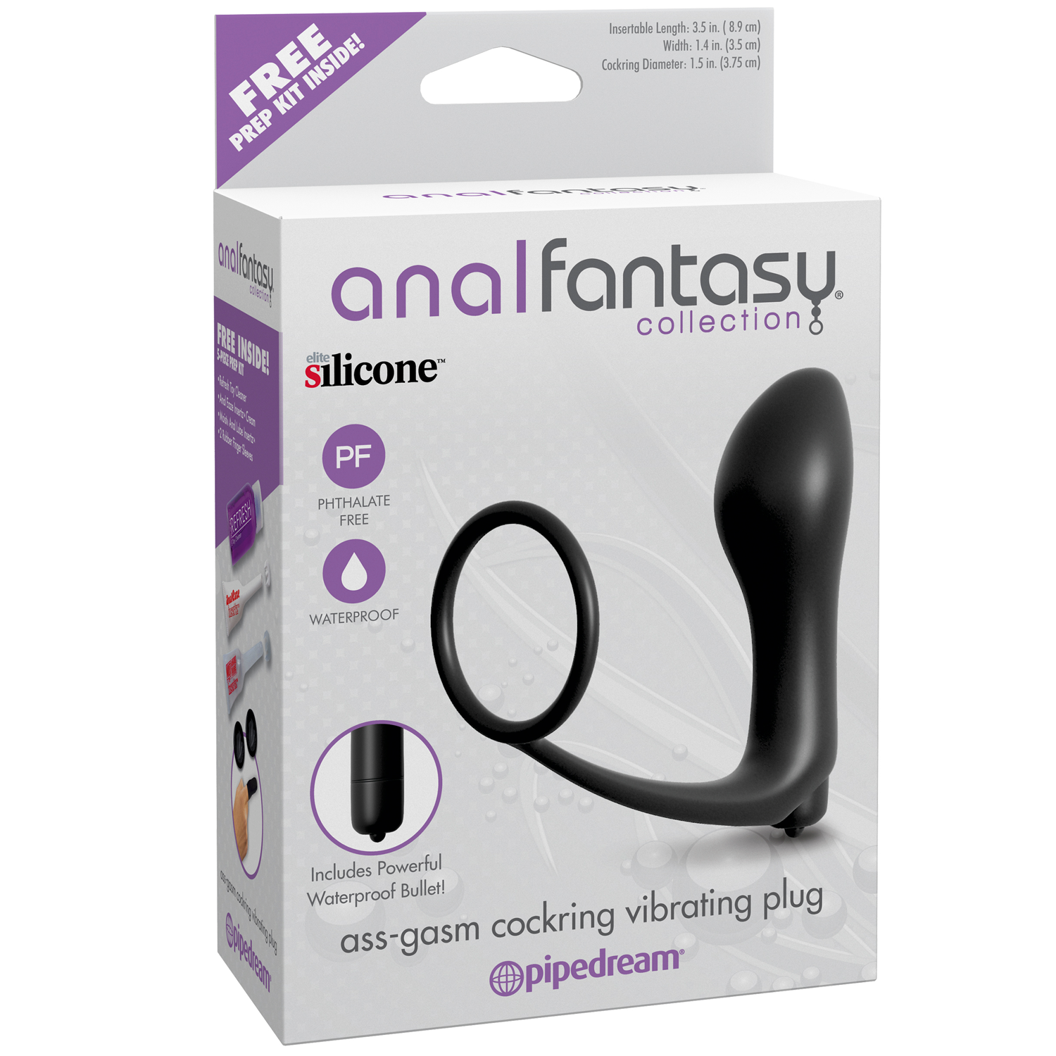 Anal Fantasy Collection Ass-Gasm Cock Ring Vibrating Plug