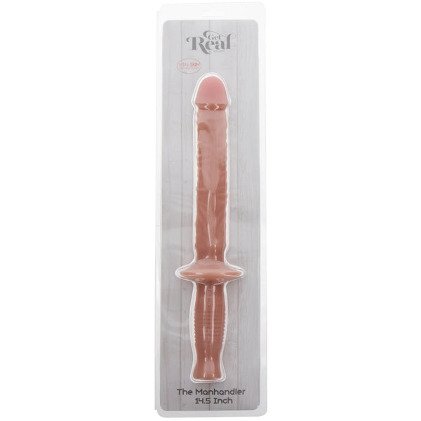 GET REAL The Manhandler 14.5" Vital-Skin Technology Dildo with Baton-Style Handle - Light