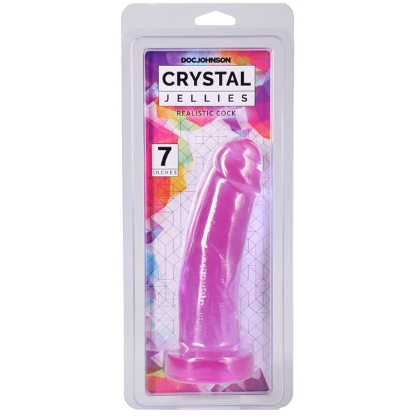 Crystal Jellies 7" Realistic Cock - Purple