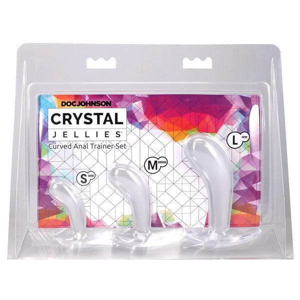 Crystal Jellies Curved Anal Trainer Set - Clear