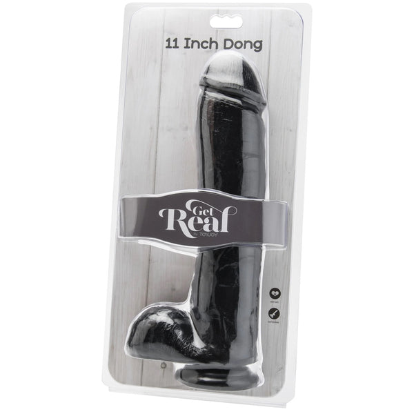 GET REAL 11" Dong with Balls - Black