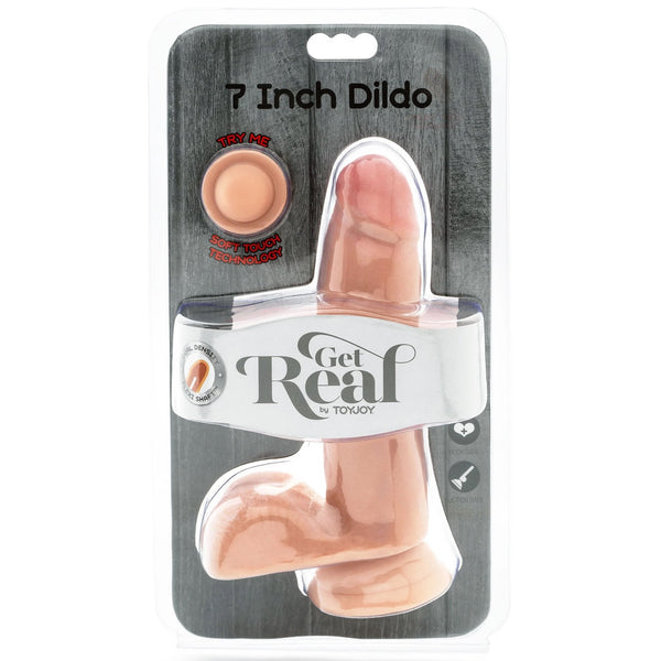 GET REAL 7" Dual Density Soft-Touch Technology Dildo with Balls