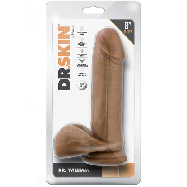Dr. Skin Dr. William 8" Dildo with Balls - Tan