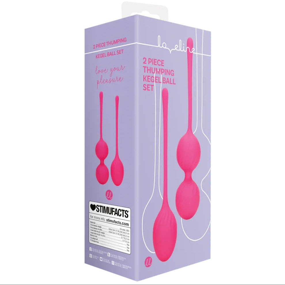 Loveline 2 Piece Thumping Kegel Ball Set - Wild Strawberry