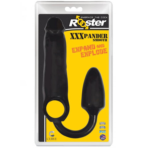 Rooster XXXPander Sheath with Smooth Plug - Black