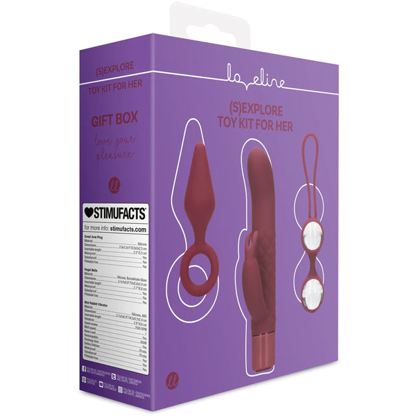 Loveline (S)explore Toy Kit for Her - Dark Cherry