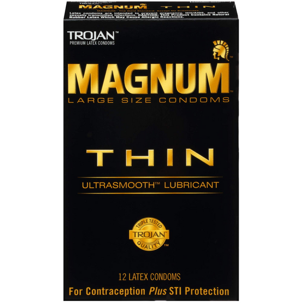 Magnum Thin Ultrasmooth Lubricated Condoms - 12 Pack