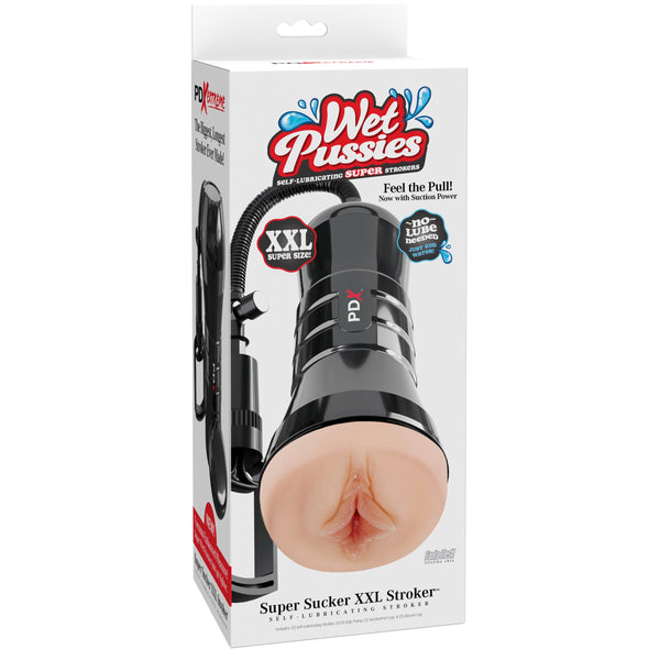 PDX Extreme Wet Pussies Super Sucker XXL Self-Lubricating Stroker - Light