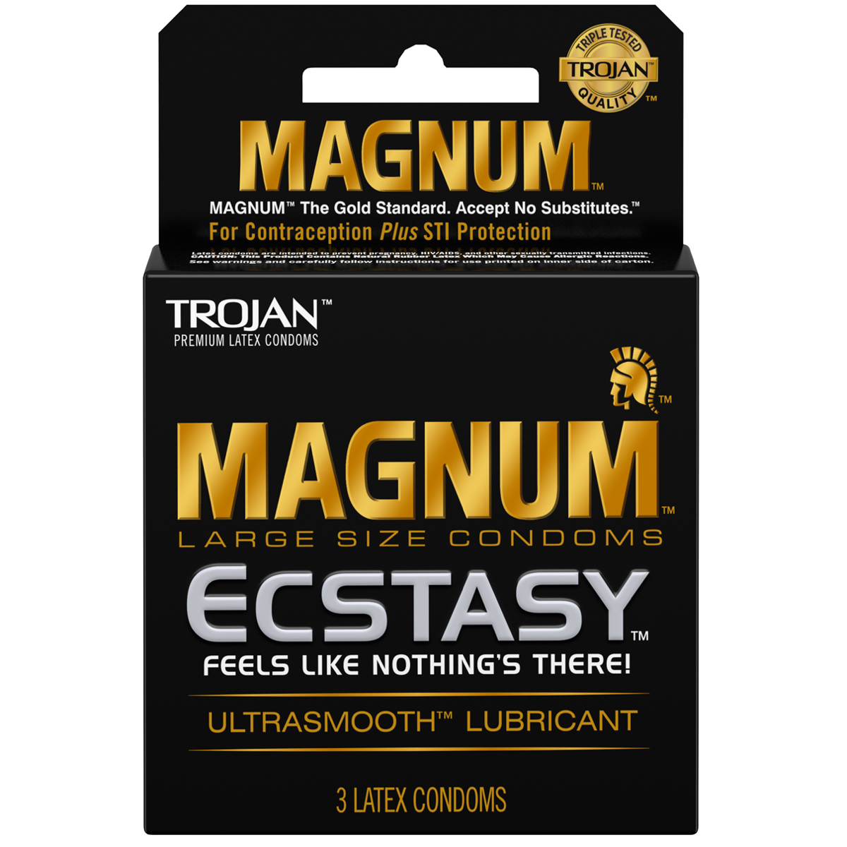 Magnum Ecstasy Ultrasmooth Lubricated Condoms - 3 Pack