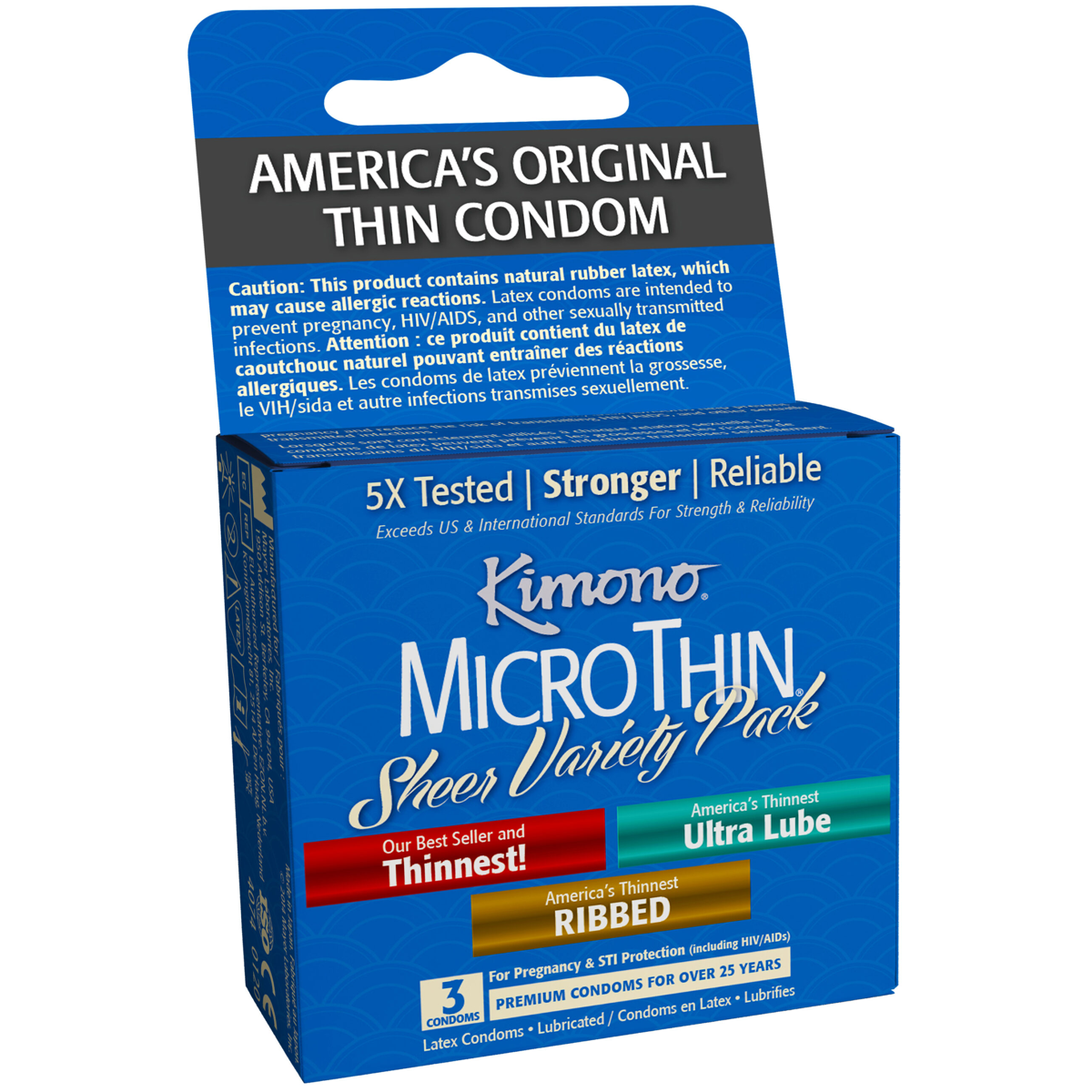 Microthin Sheer Variety Pack Lubricated Condoms - 3 Pack