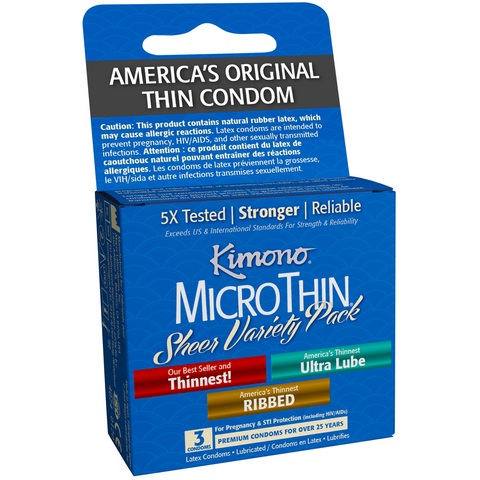 Microthin Sheer Variety Pack Lubricated Condoms - 3 Pack