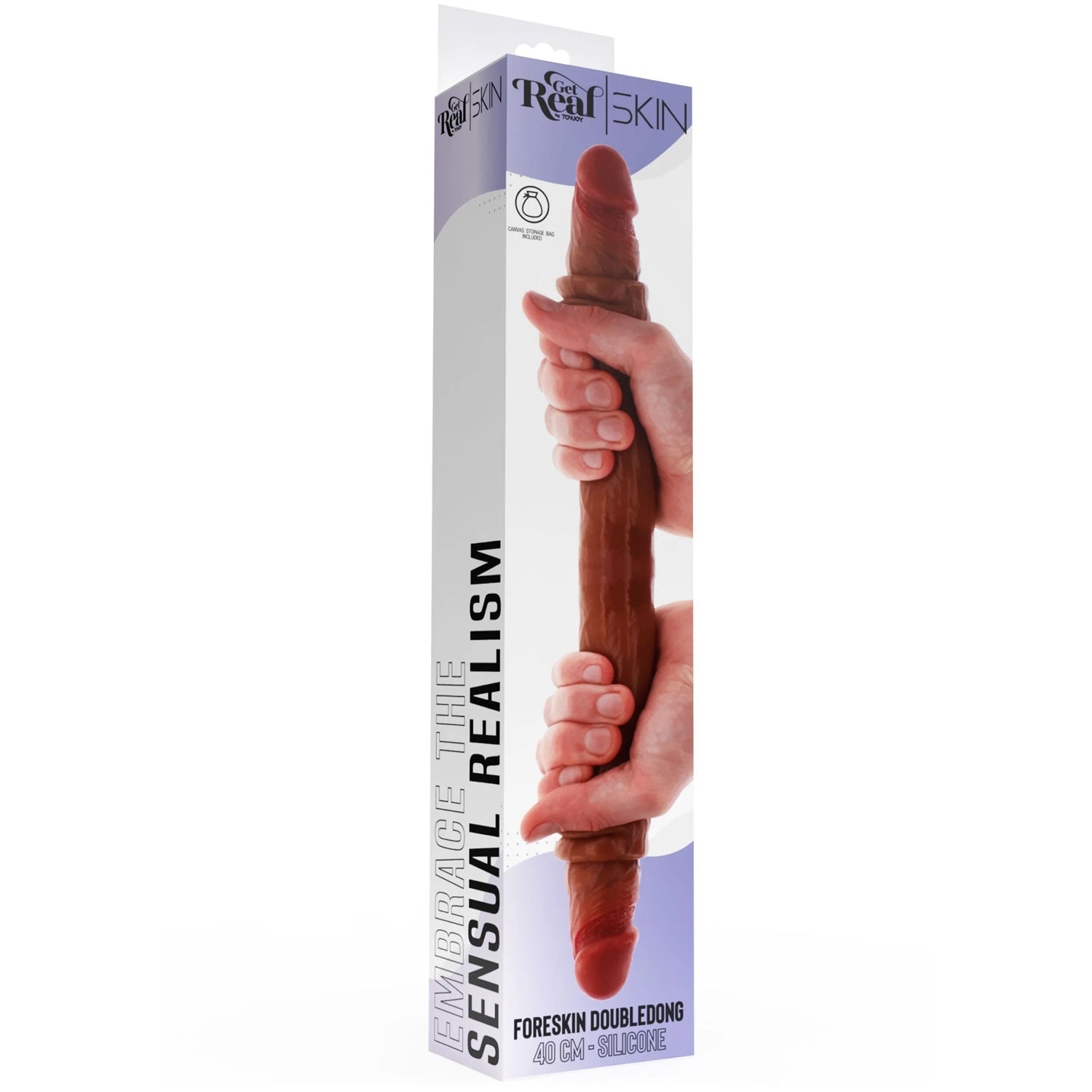 GET REAL Foreskin Double Dong Silicone Dildo - 15.7"