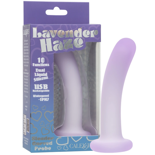 Lavender Haze 10-Function Rechargeable Liquid Silicone Slender Curved Probe