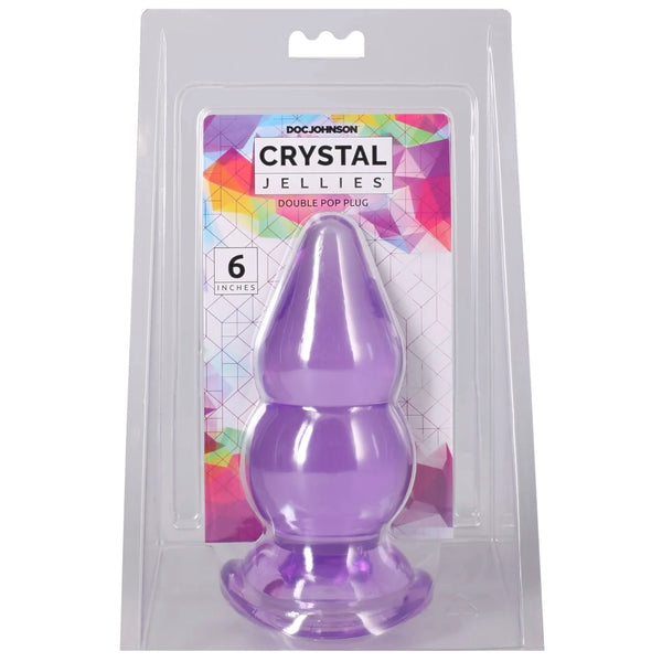 Crystal Jellies 6" Double Pop Plug - Purple