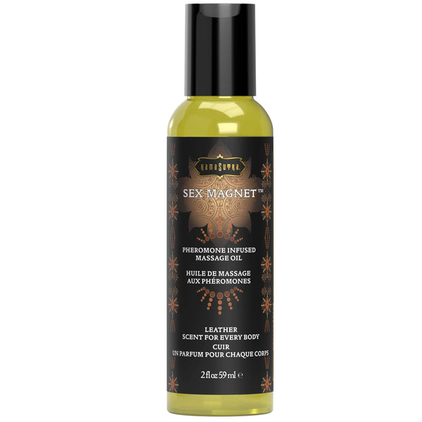 Sex Magnet Leather Pheromone Massage Oil - 59ml