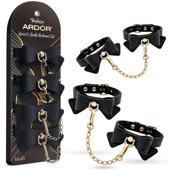 Temptasia Ardor Silicone Wrist & Ankle Restraints with Bow