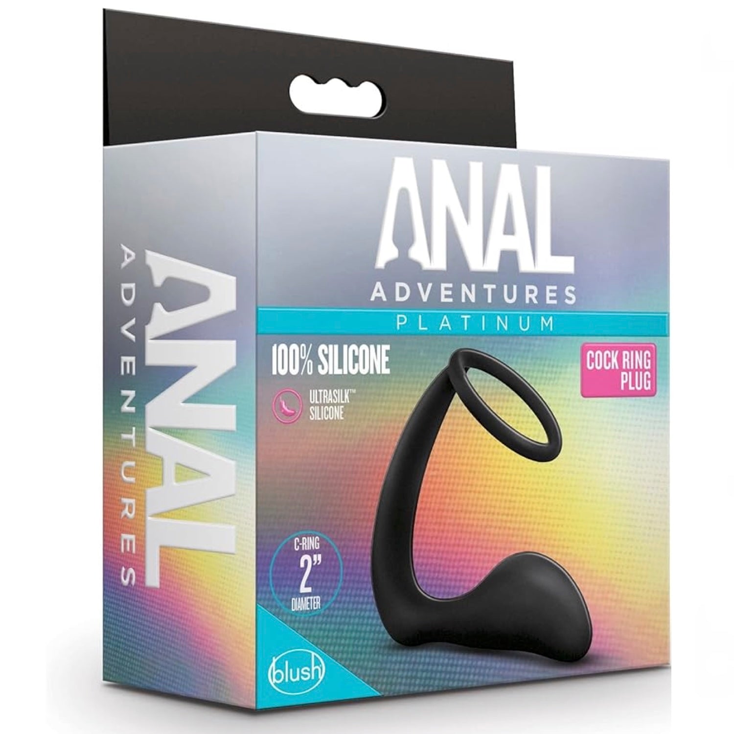 Anal Adventures Platinum Silicone Cock Ring Plug