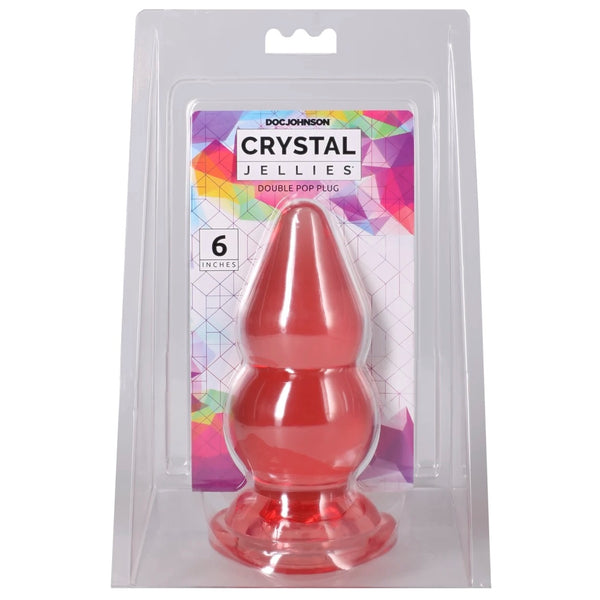 Crystal Jellies 6" Double Pop Plug - Pink