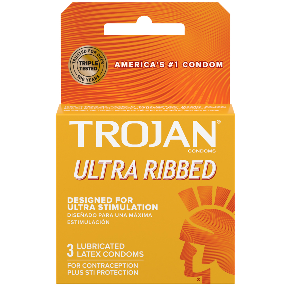 Stimulations Ultra Ribbed Lubricated Condoms - 3 Pack