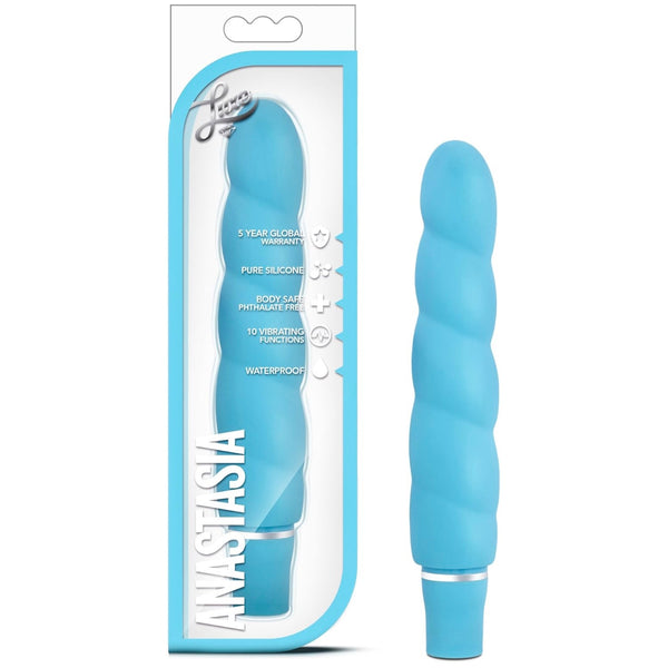Luxe Anastasia Platinum-Cured Silicone Vibrator - Aqua
