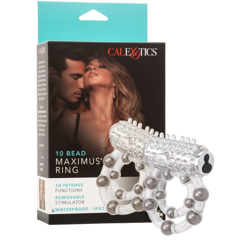 Couple's Enhancers 10 Bead Maximus Rechargeable Vibrating Cock Ring