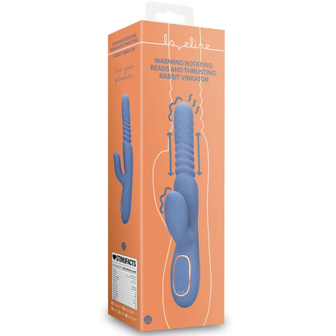Loveline Warming Rotating Beads & Thrusting Rabbit Vibrator - Blue Nova