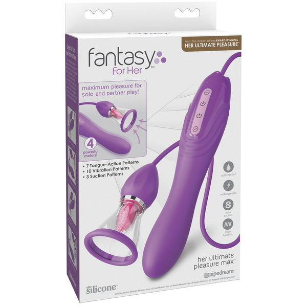 Fantasy For Her Rechargeable Her Ultimate Pleasure Max Oral Sex with Suction & G-Spot Vibrator