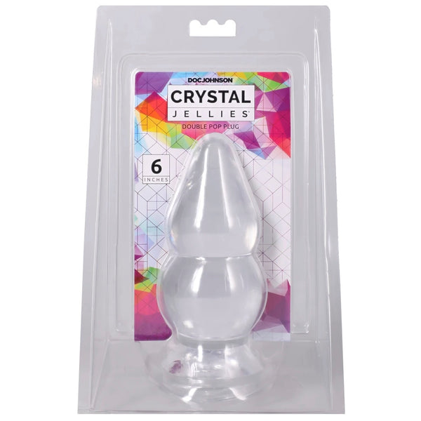 Crystal Jellies 6" Double Pop Plug - Clear