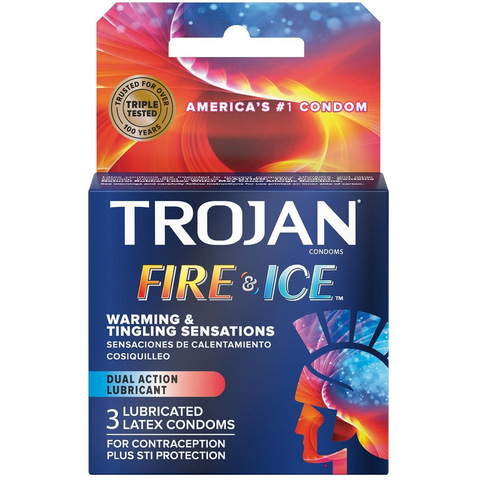 Fire & Ice Dual Action Lubricated Condoms - 3 Pack