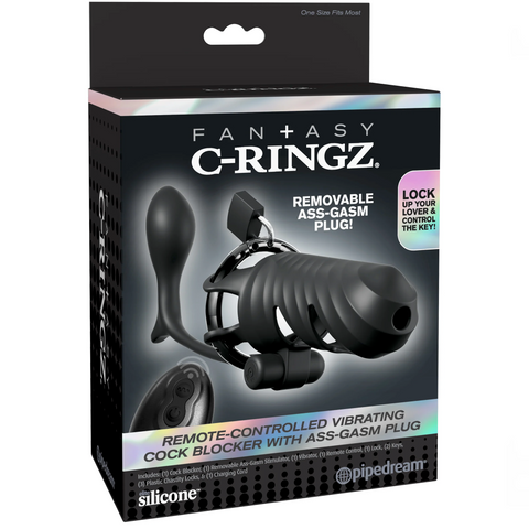 Fantasy C-Ringz Remote-Controlled Vibrating Cock Blocker with Ass-Gasm Plug