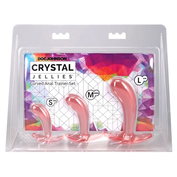Crystal Jellies Curved Anal Trainer Set - Pink